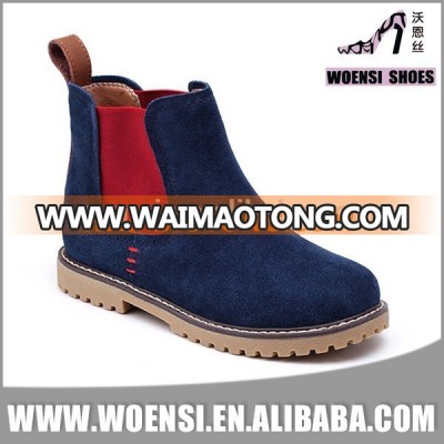 newest design cool boys elastic autumn winter suede leather ankle boots for children